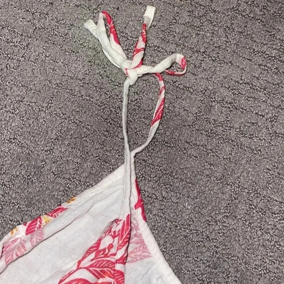 Old Navy Floral Tank Top NWT Woman’s Medium Pink Orange Flowers V Neck - Picture 5 of 7